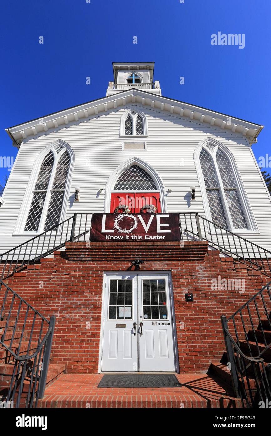 Christliche Kirche in Harbourview, Dorf von Port Jefferson, Long Island New York Stockfoto
