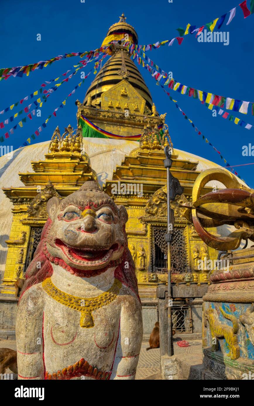 Monkey Temple Kathmandu ist der älteste und einer von Die Krönung der Architektur des Kathmandu Valley, die zugeteilt wird Nordwestlich von K Stockfoto