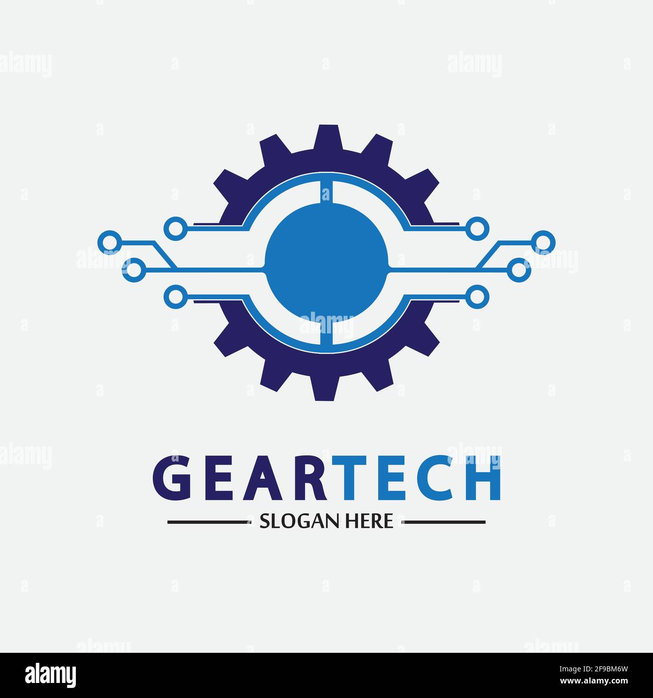 Tech Gear Logo Vektor Design-Vorlage. Technologie Logo Vorlage Design Vektor, Emblem, Design Konzept, Kreatives Symbol, Symbol Stock Vektor
