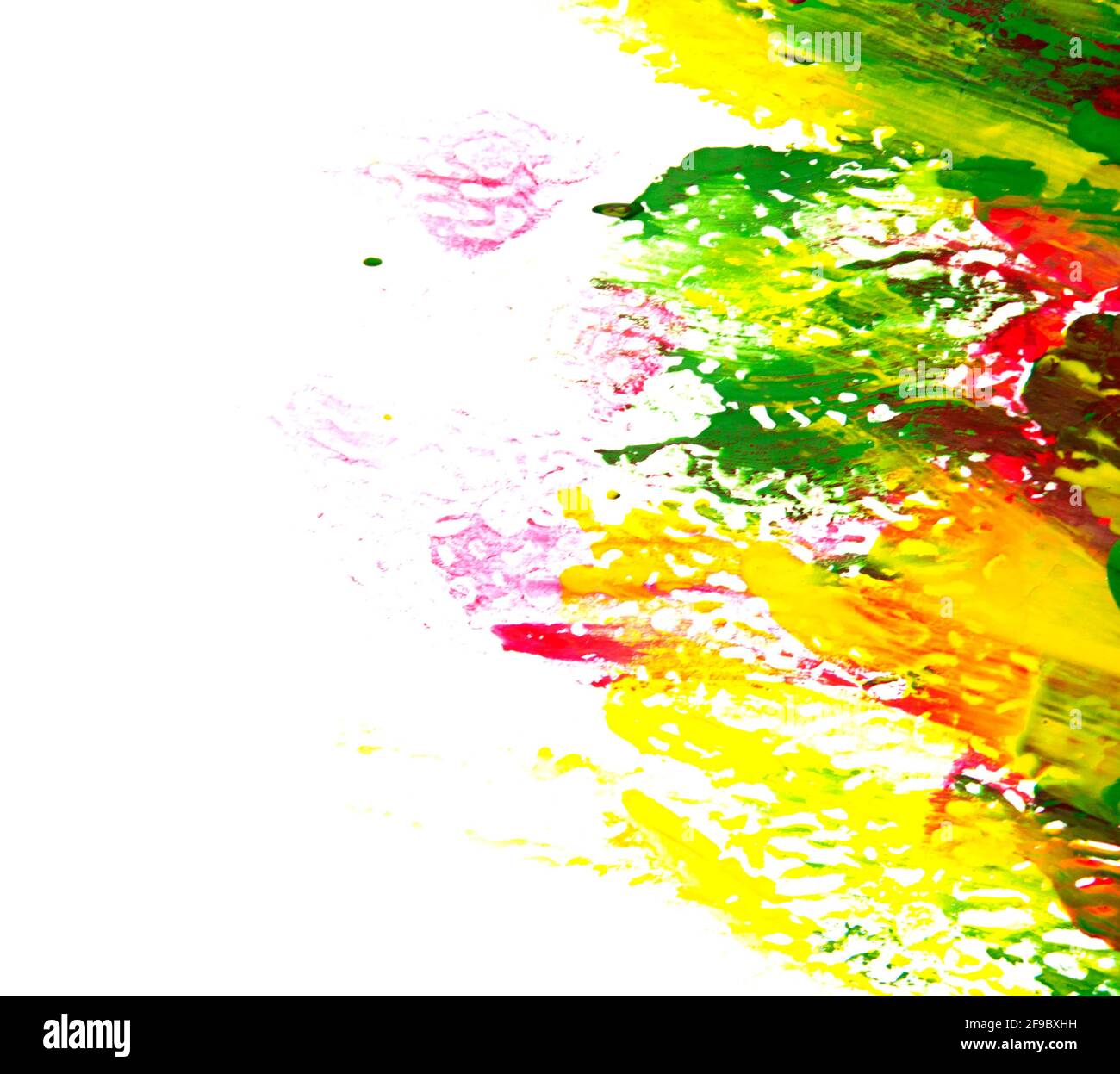 Viele verschiedene farbige Linien gemalt dunkle Farbe auf Leinwand Nahaufnahme Stockfoto