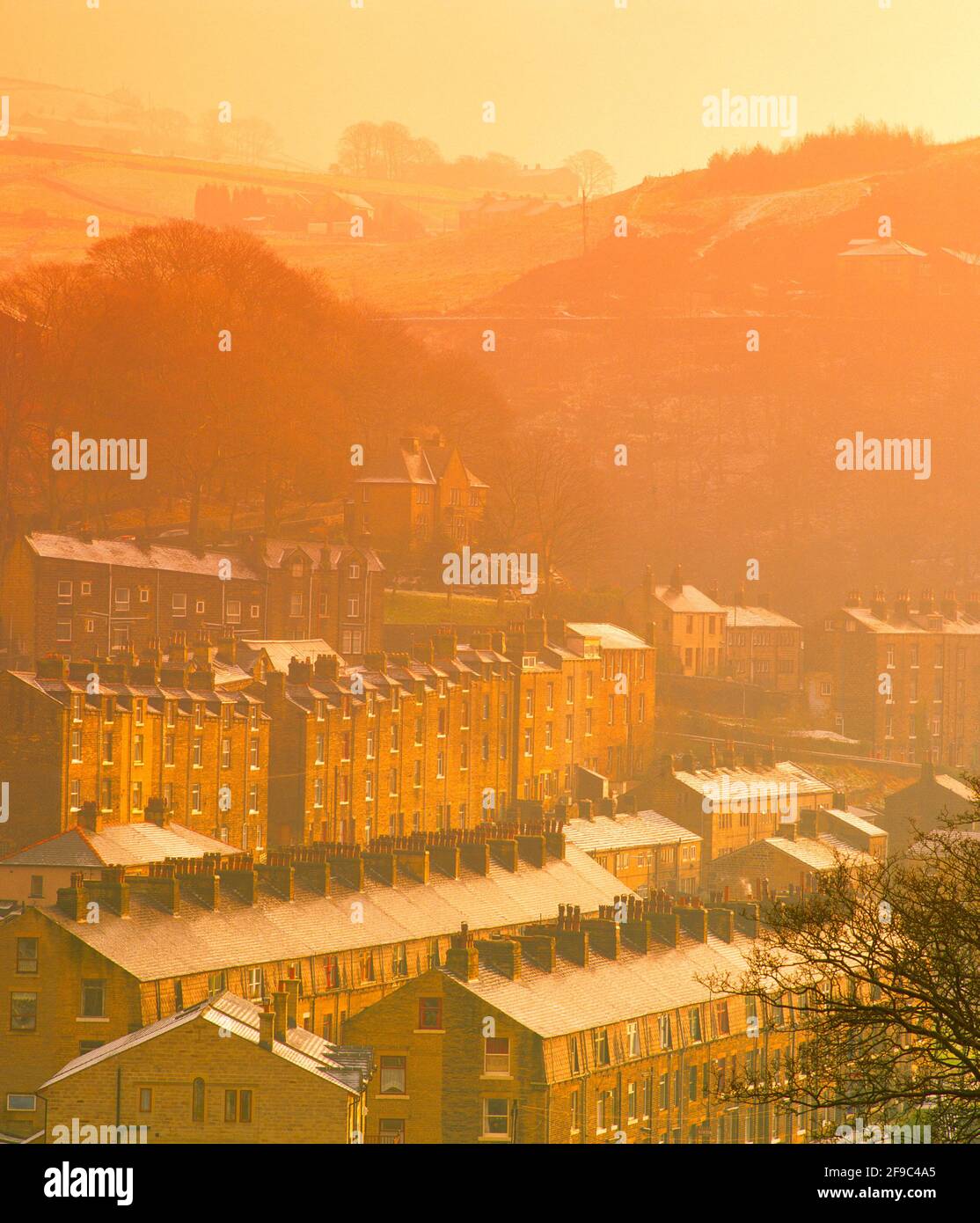 Großbritannien, England, West Yorkshire, Hebden Bridge, Wintermorgen, Stockfoto