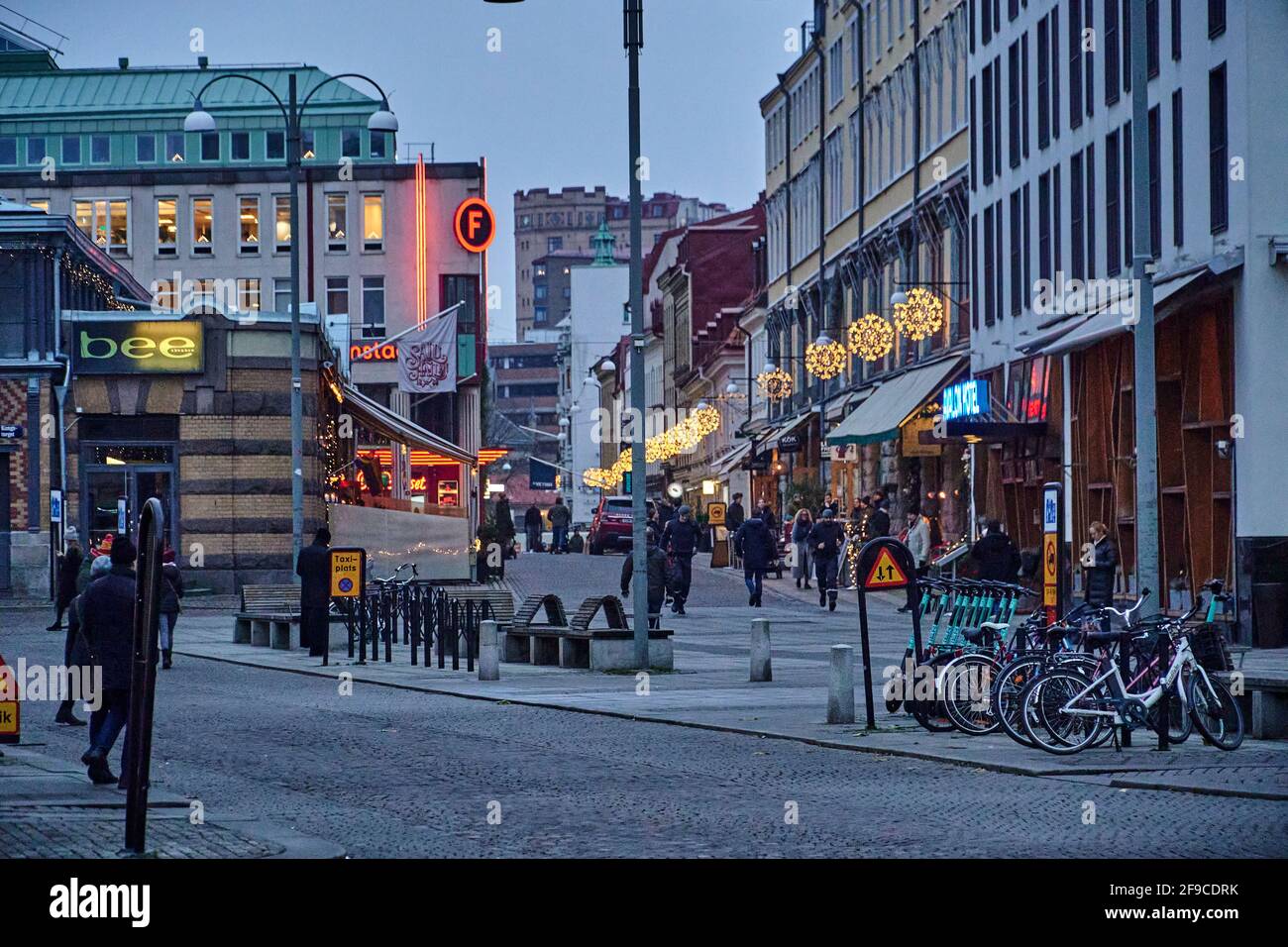 Göteborg im Dezember 2020. Kalte Tage nähern sich Weihnachten. Stockfoto