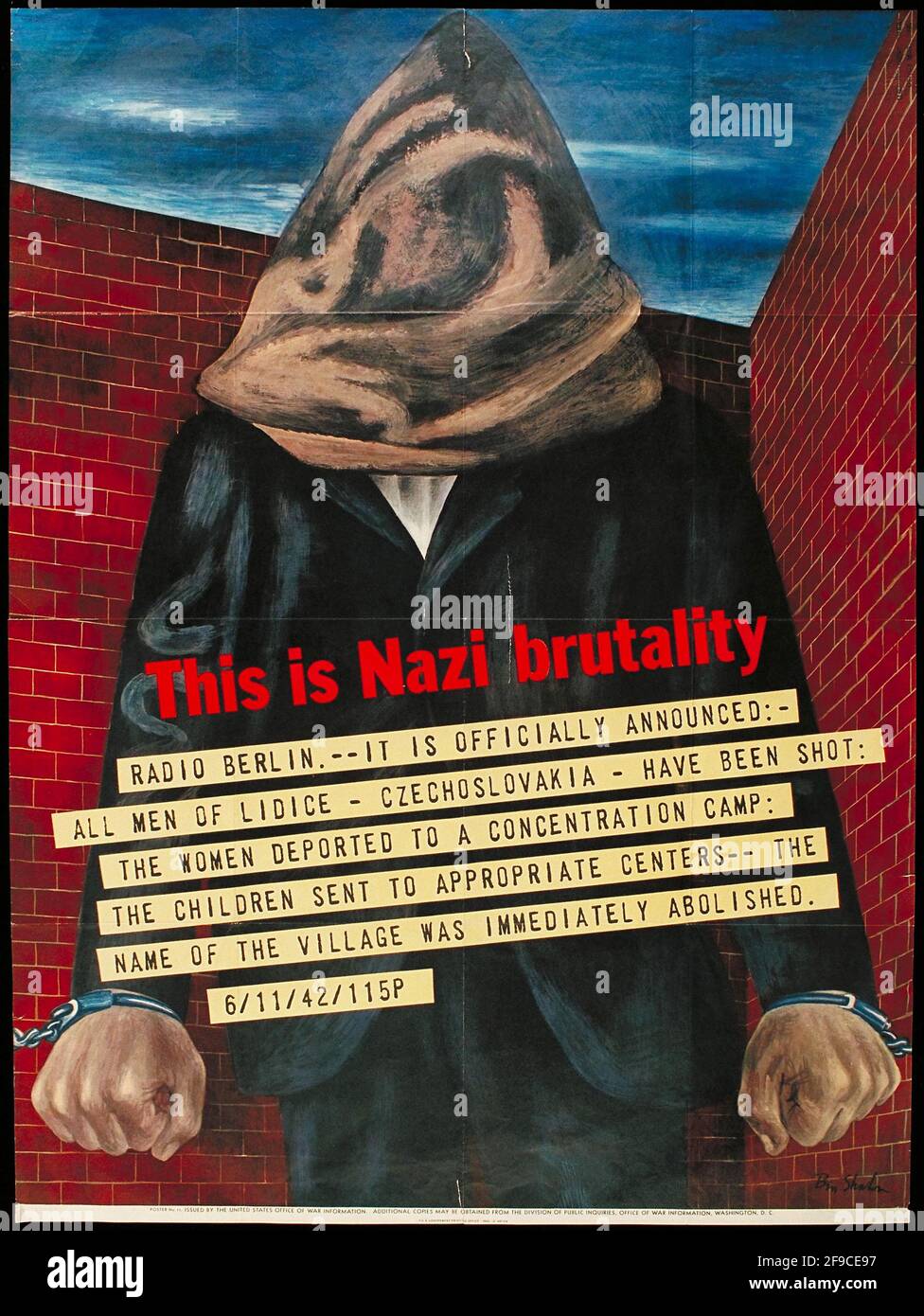 Ein amerikanisches Plakat aus dem 2. Weltkrieg mit patriotischen Slogans, um Unterstützung zu erhalten Für die Kriegsanstrengungen gegen die Nazis Stockfoto