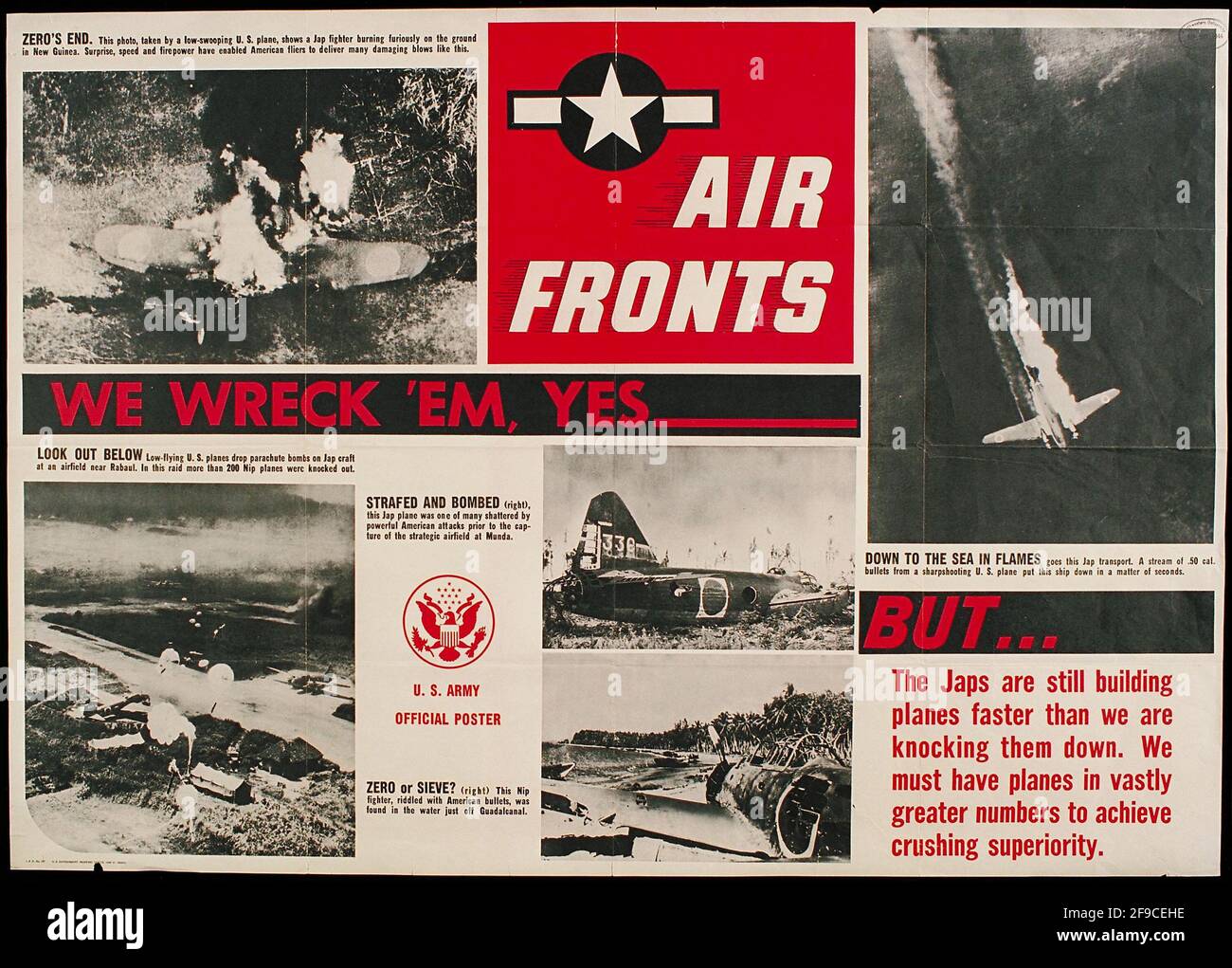 Ein amerikanisches Plakat zum 2. Weltkrieg über die zunehmende Produktion im Krieg Aufwand Stockfoto