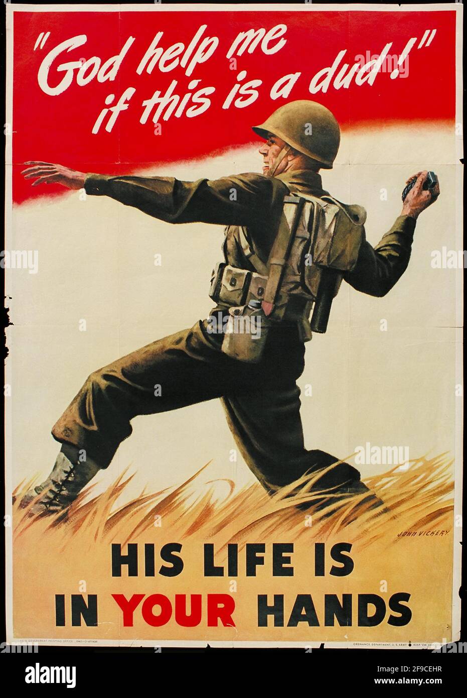 Ein amerikanisches Plakat aus dem 2. Weltkrieg, das die Menschen zur Arbeit in der ermutigt Kriegsindustrie Stockfoto