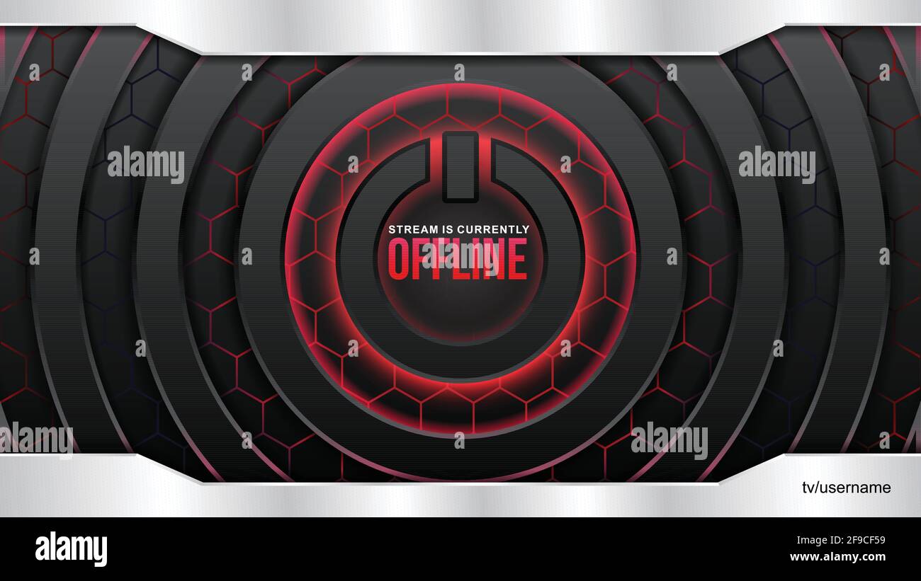 Offline-Streaming Live-Stream-Spiel-Modus dunklen Hintergrund. Futuristische Gaming-Vektor-Illustration Stock Vektor