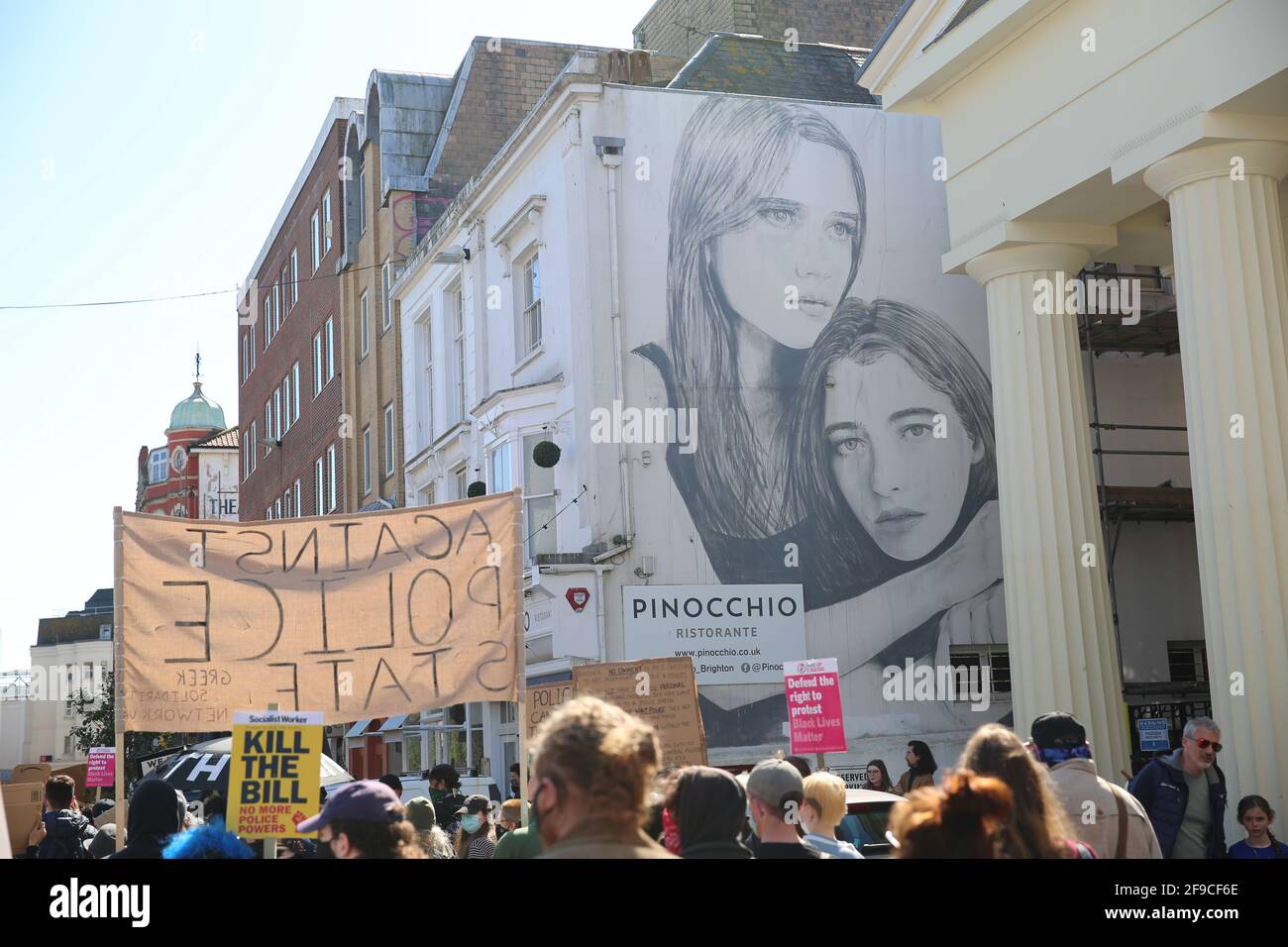 Kill the Bill Protests, Brighton, Großbritannien, 17. April 2021 Stockfoto