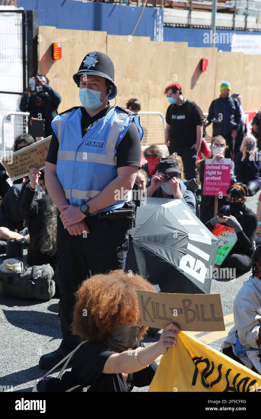 Kill the Bill Protests, Brighton, Großbritannien, 17. April 2021 Stockfoto