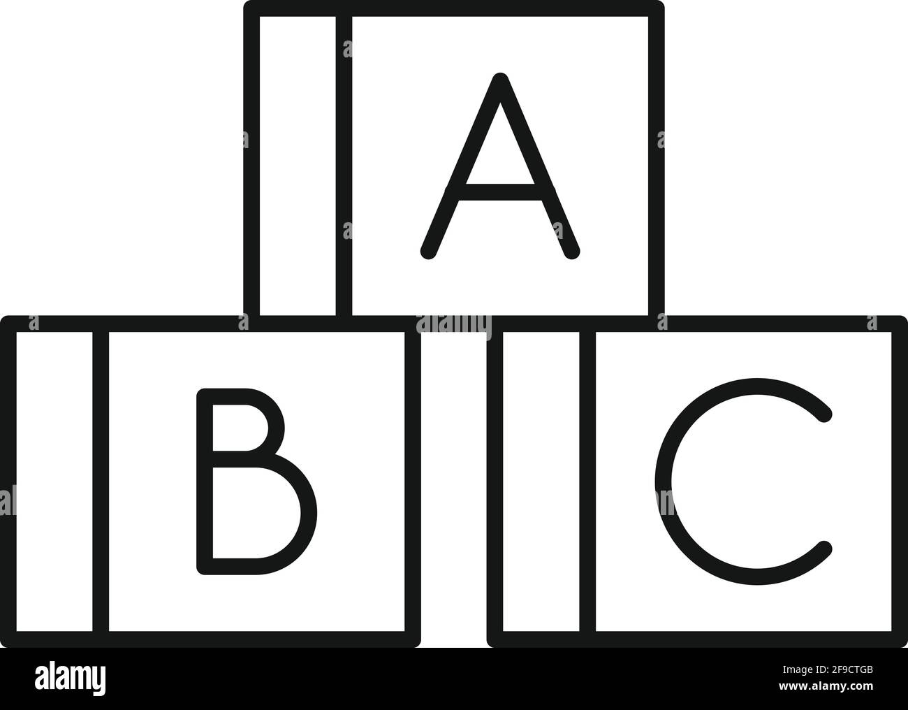 Symbol für integrative Bildungsfähigkeiten, Umrissstil Stock Vektor