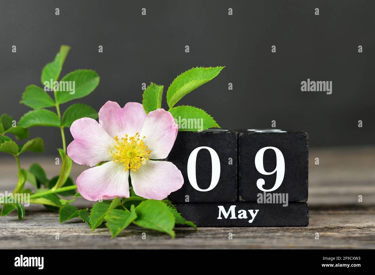 Muttertag Datum auf Holz vintage Kalender Stockfoto