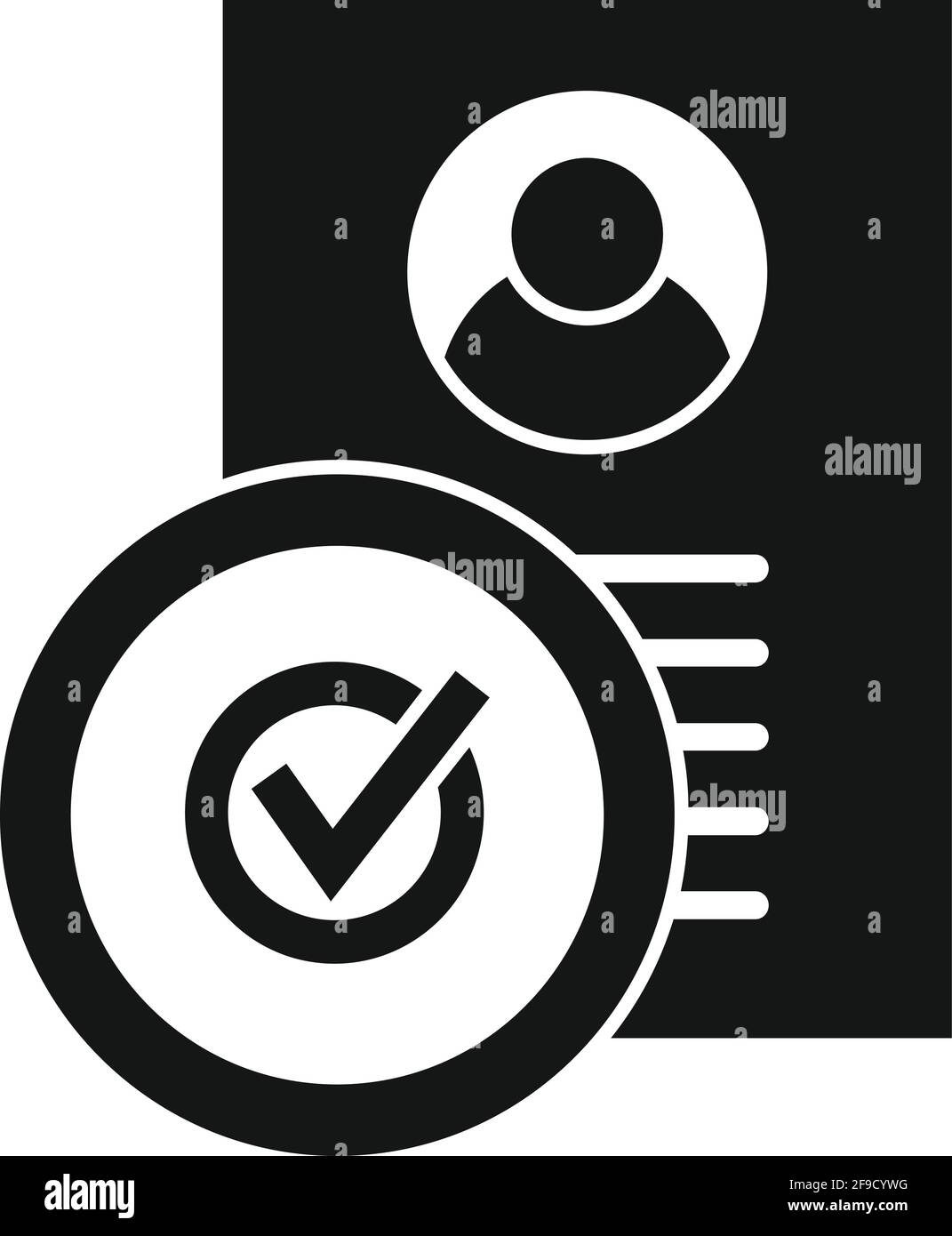 Genehmigte persönliche Merkmale Symbol, einfachen Stil Stock Vektor
