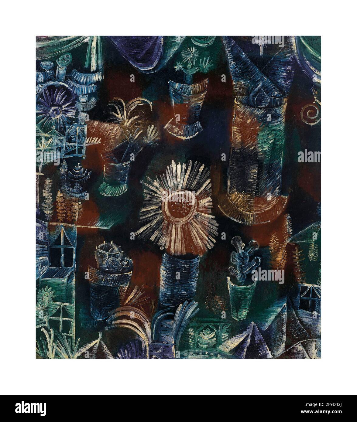 Stilleben mit der Distelblüte – Kunst von Paul Klee (18. Dezember 1879 - 29. Juni 1940) Stockfoto