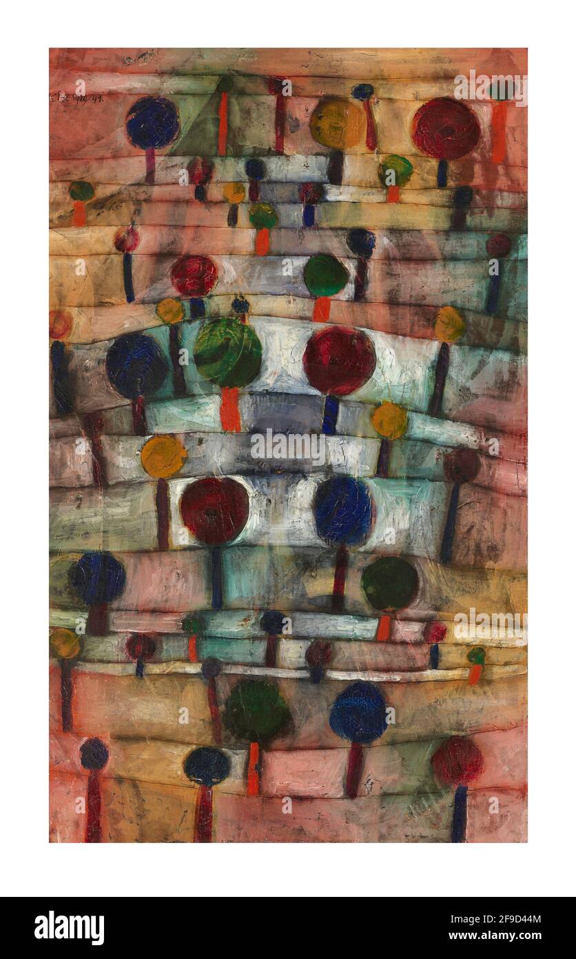 Kamel in rhythmischer Baumlandschaft klein – Kunst von Paul Klee (18. Dezember 1879 - 29. Juni 1940) Stockfoto