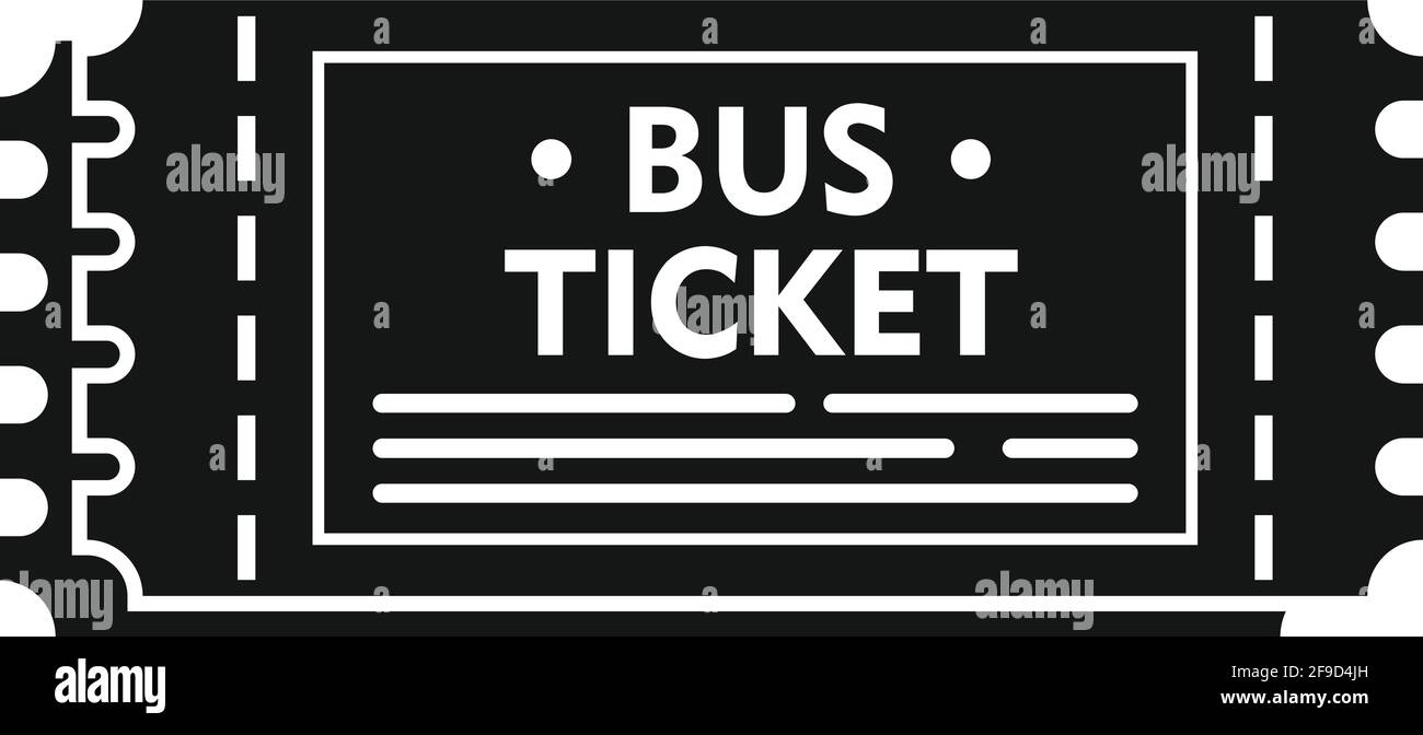 Coupon-Busticket-Symbol, einfacher Stil Stock Vektor