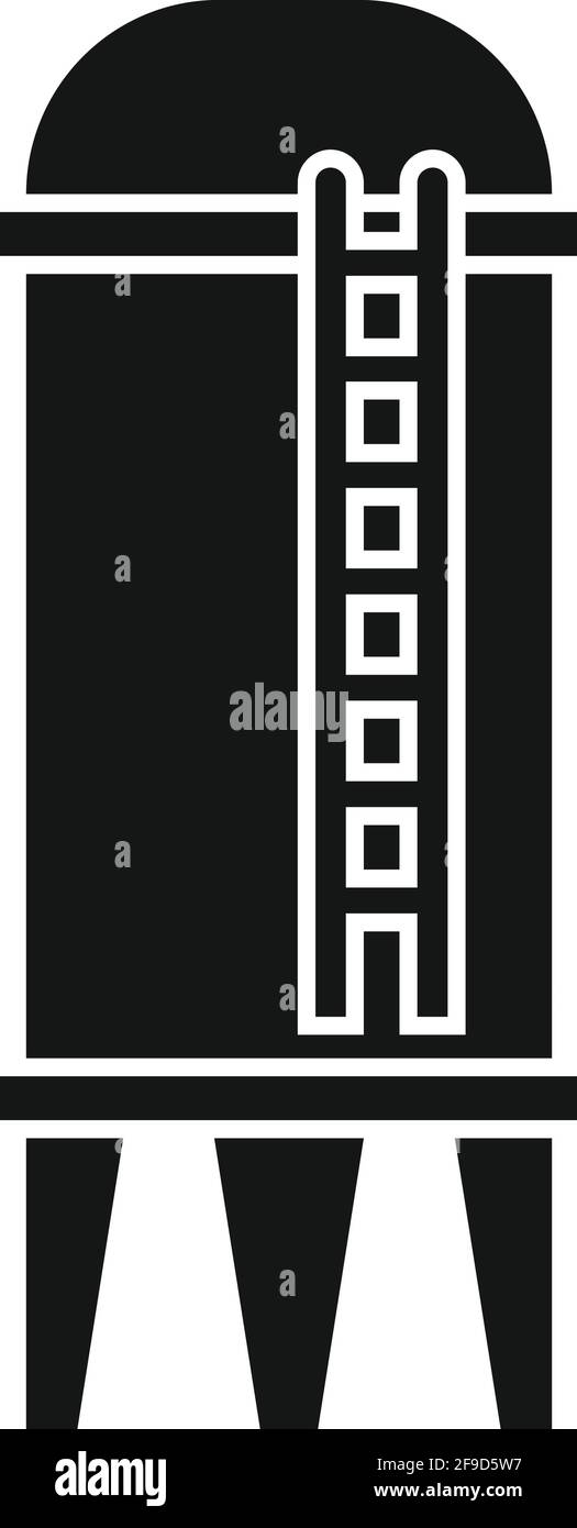 Symbol des Wasserturms aus Metall, einfacher Stil Stock Vektor Symbol des Wasserturms aus Metall, einfacher Stil Stock Vektor