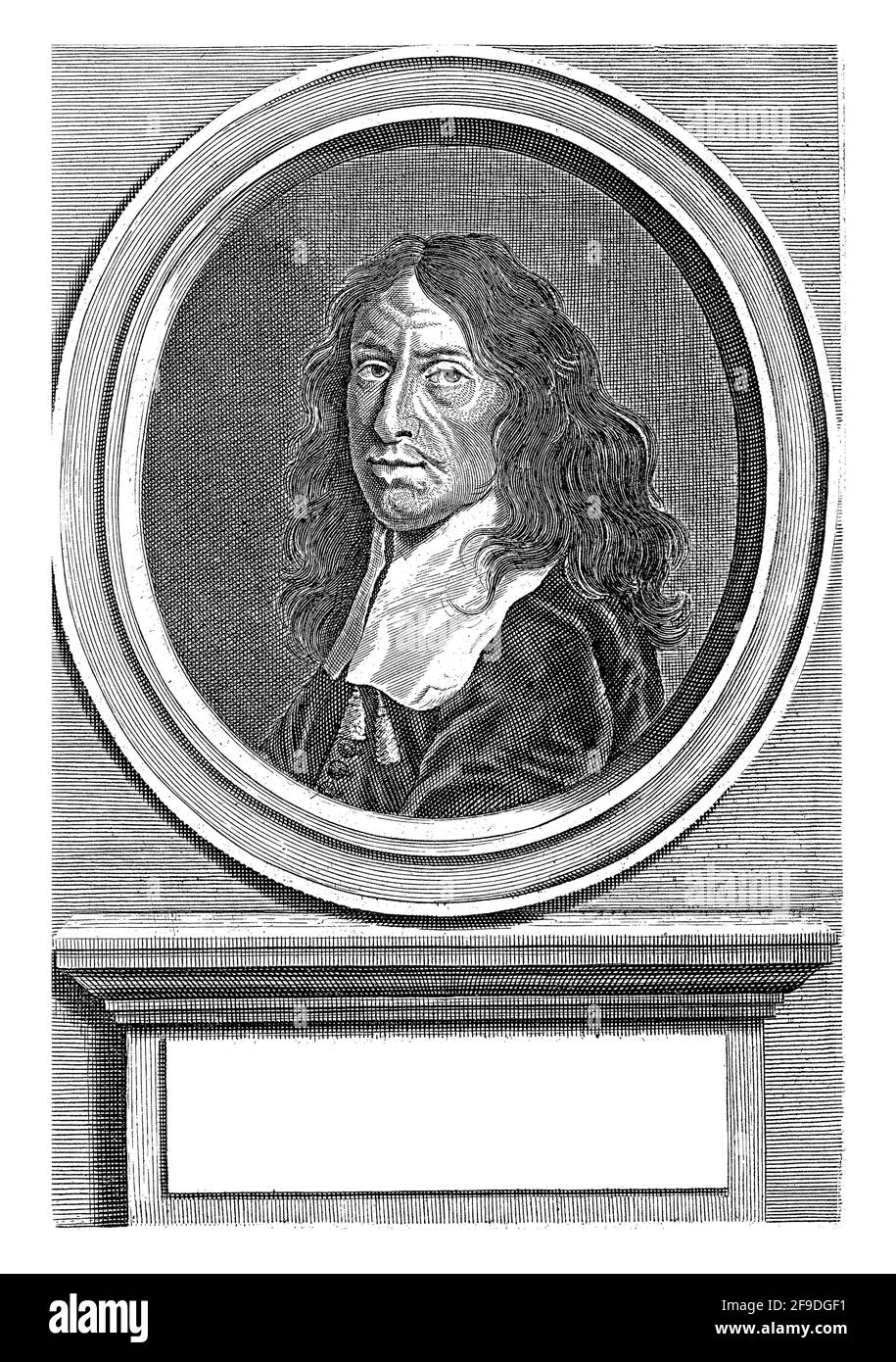 Porträt von Thomas Bartholinus im Alter von 61 Jahren, Gonsales Appelmans (zugeschrieben), nach Henrich Dittmers, c. 1670 - c. 1680 Stockfoto