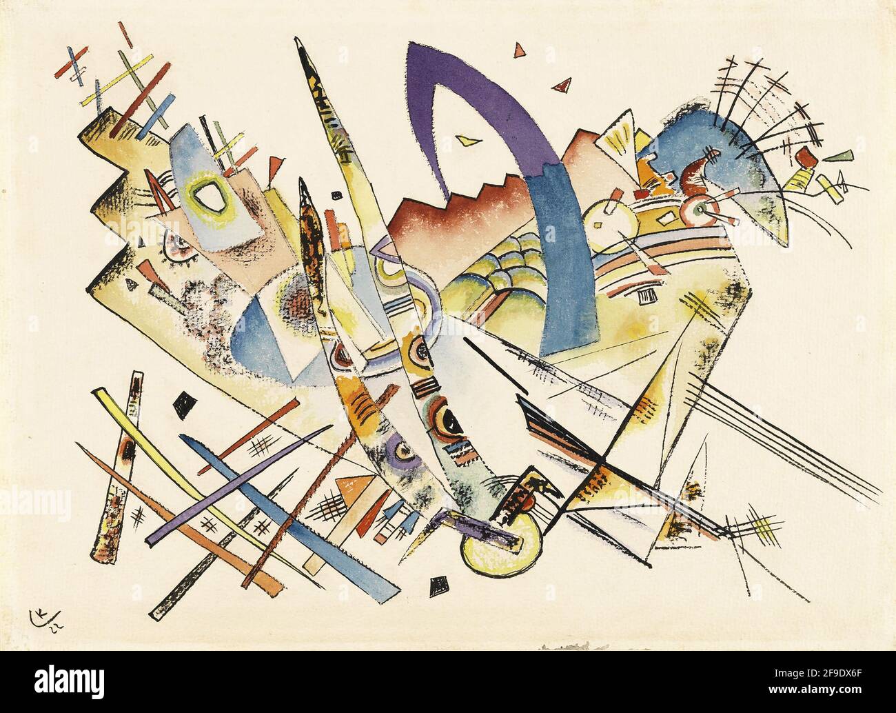 Wassily Kandinsky, unbetitelte Arbeit. Aquarell und Tinte auf Papier. 1922 Stockfoto