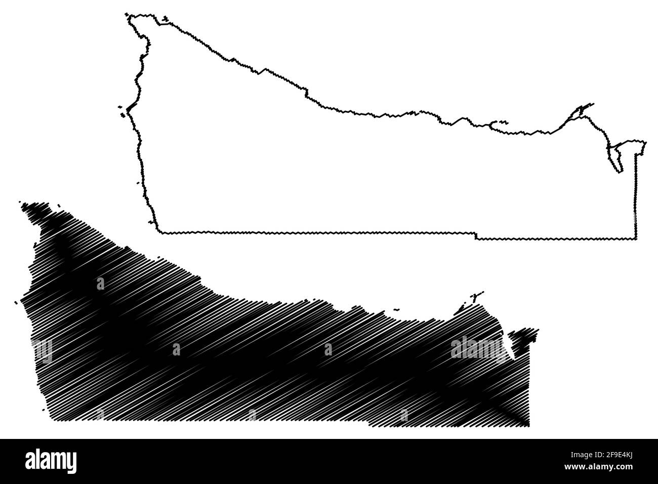 Clallam County, State of Washington (U.S. County, United States of America, USA, U.S., US) Kartenvektordarstellung, Scribble Sketch Clallam Karte Stock Vektor