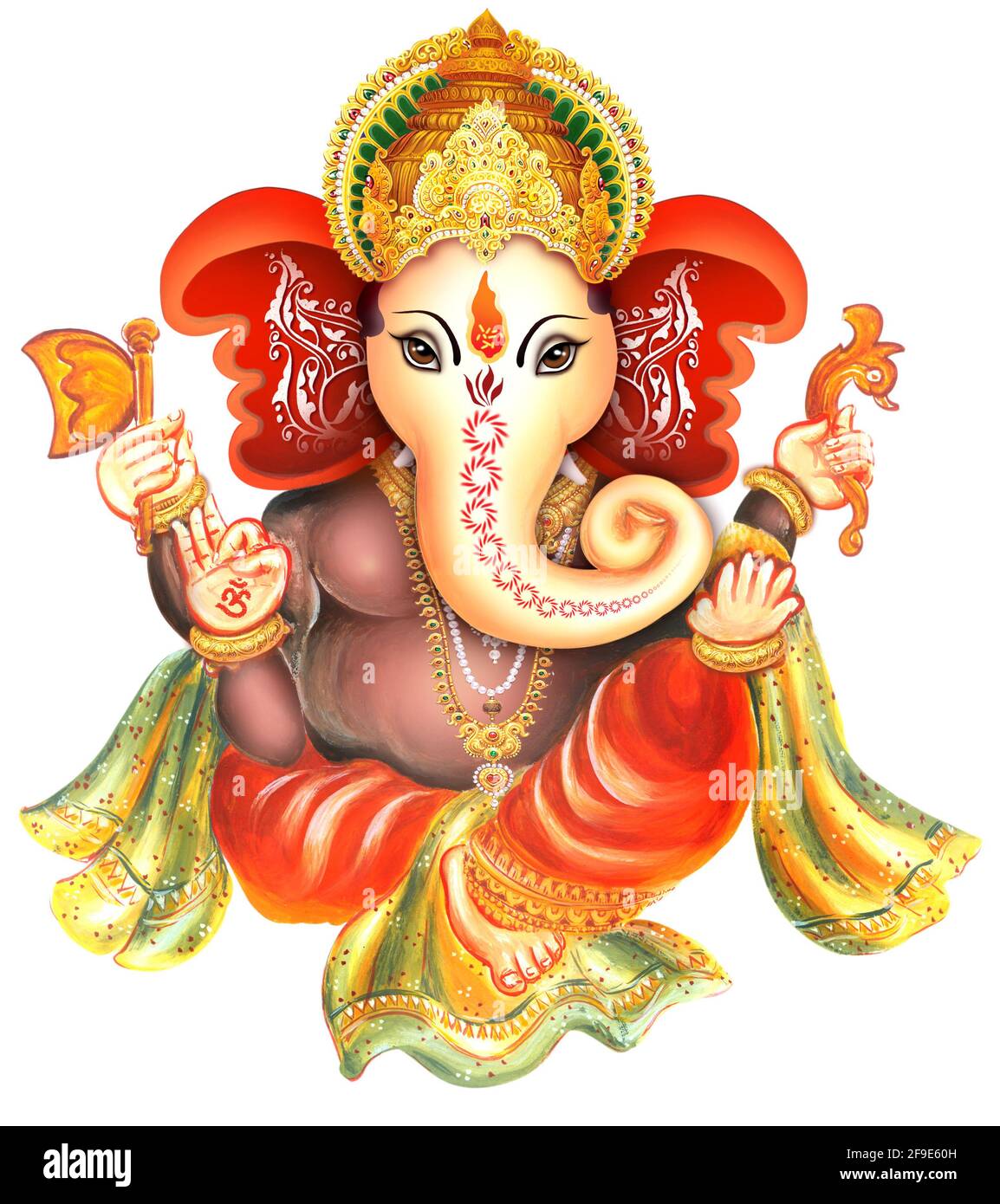 Hochauflösende Digitale Malerei Der Indischen Götter Lord Ganesha Stockfoto
