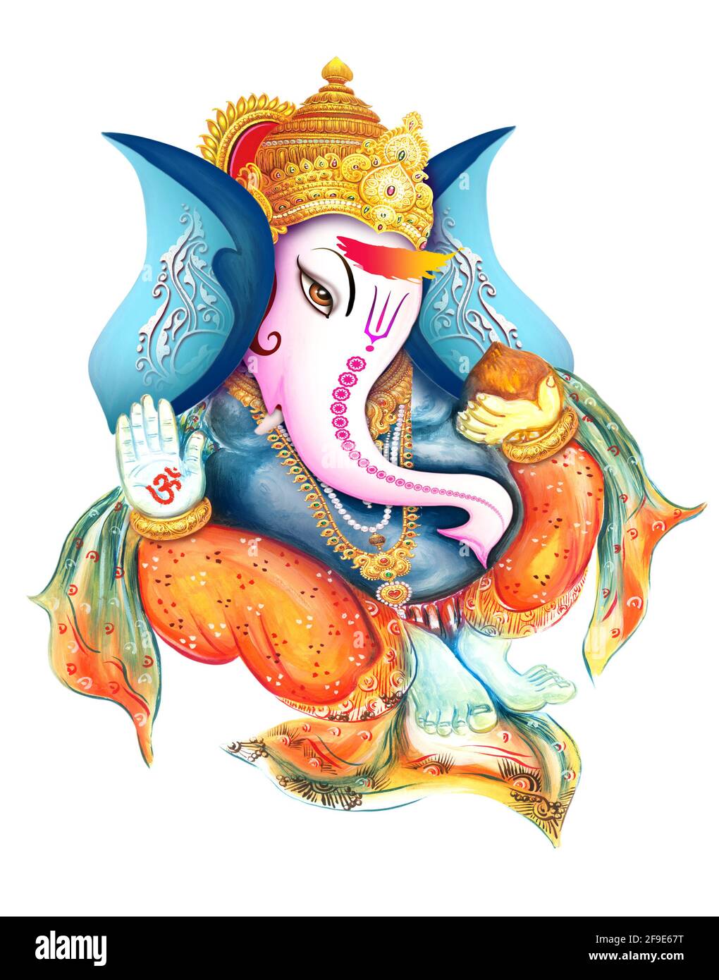 Hochauflösende Digitale Malerei Der Indischen Götter Lord Ganesha Stockfoto