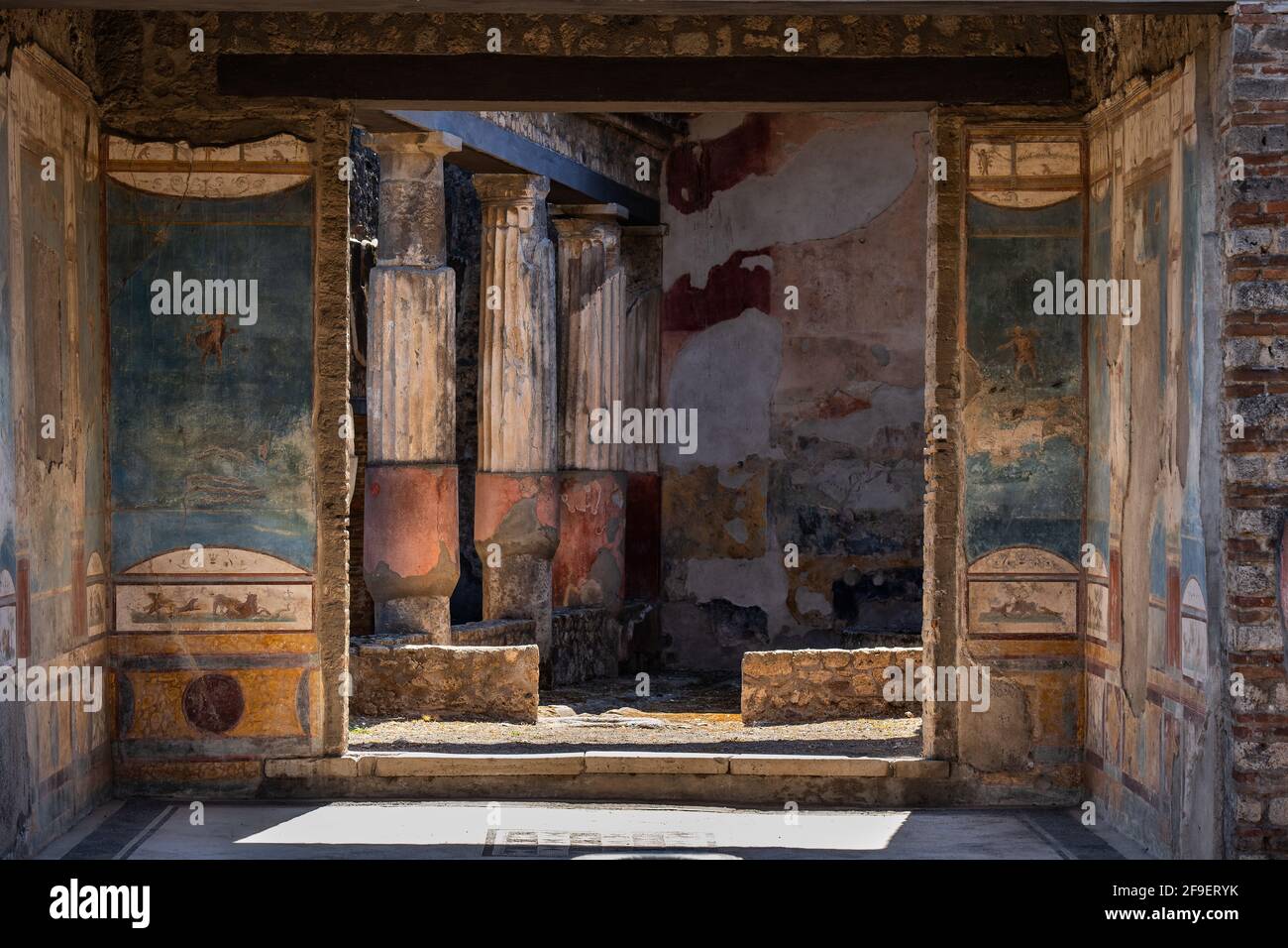 Italien, Pompeji, Haus der antiken Jagd (Casa della Caccia Antica) in der antiken römischen Stadt Stockfoto