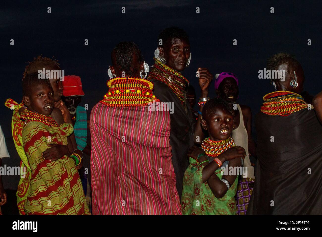 Die Turkana sind ein nilotisches Volk, das im Turkana County im Nordwesten Kenias beheimatet ist, einer semiarden Klimaregion, die im Osten an den Lake Turkana, Pokot, grenzt Stockfoto