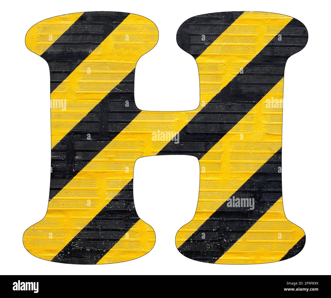 Buchstabe H - Gelbe und schwarze Linien Stockfoto