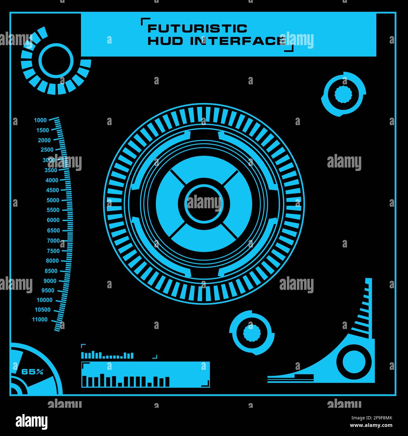 Futuristische blaue virtuelle grafische Touch-Benutzeroberfläche Stock Vektor