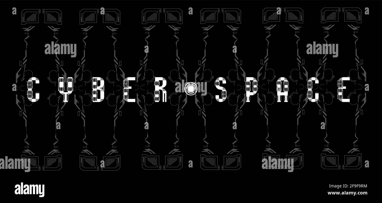 Cyberspace. HUD Moderne Illustration mit futuristischen HUD ui Elementen. HUD-Hintergrund Stock Vektor
