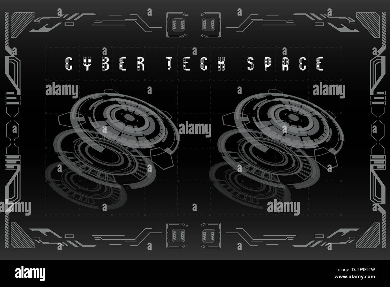 HUD Cyber Tech Space. HUD-Hintergrund Stock Vektor
