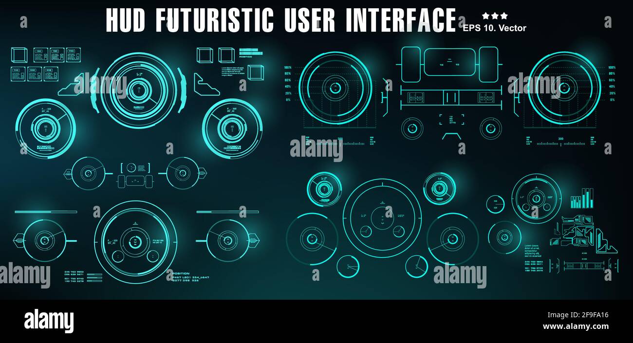 HUD futuristische Benutzeroberfläche, Dashboard-Display Virtual Reality-Technologie-Bildschirm Stock Vektor