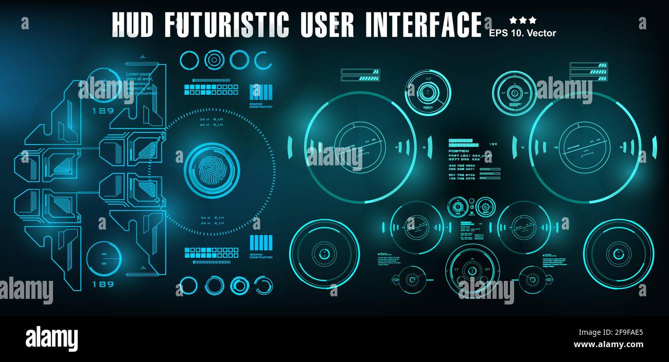 HUD futuristische Benutzeroberfläche, Dashboard-Display Virtual Reality-Technologie-Bildschirm Stock Vektor