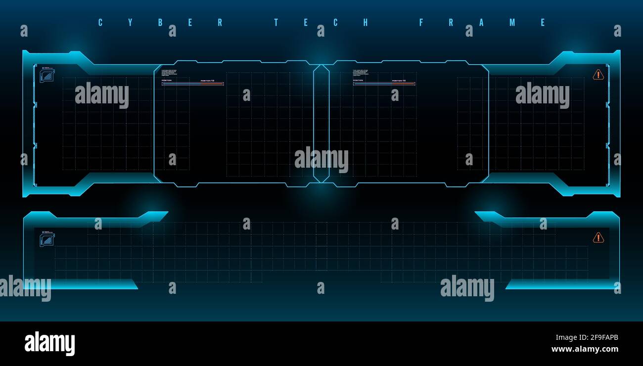Futuristischer HUD-Set-Rahmen. Futuristischer virtueller Rahmen. Cyber-Tech-Rahmen. Stock Vektor