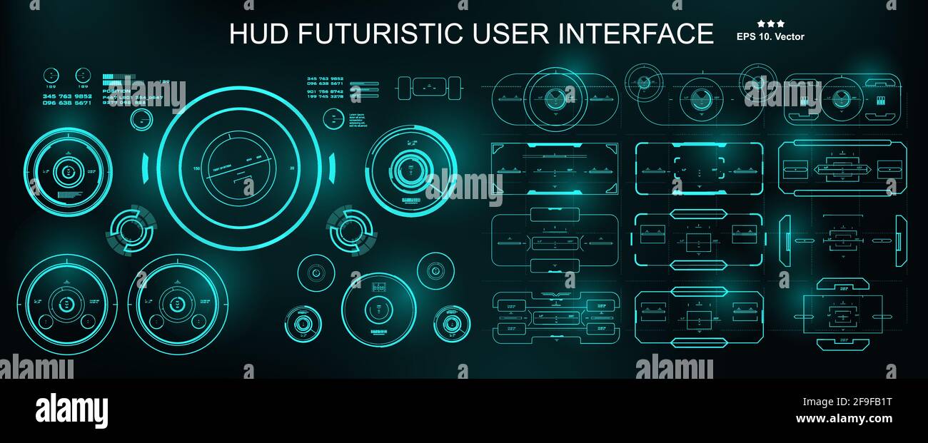 HUD futuristische Benutzeroberfläche, Dashboard-Display Virtual Reality-Technologie-Bildschirm Stock Vektor