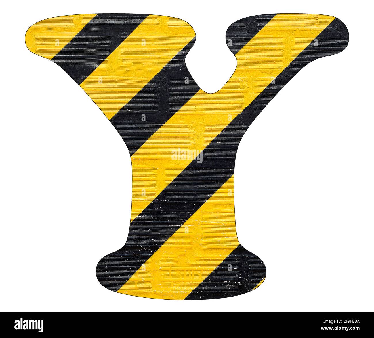 Buchstabe Y - Gelbe und schwarze Linien Stockfoto