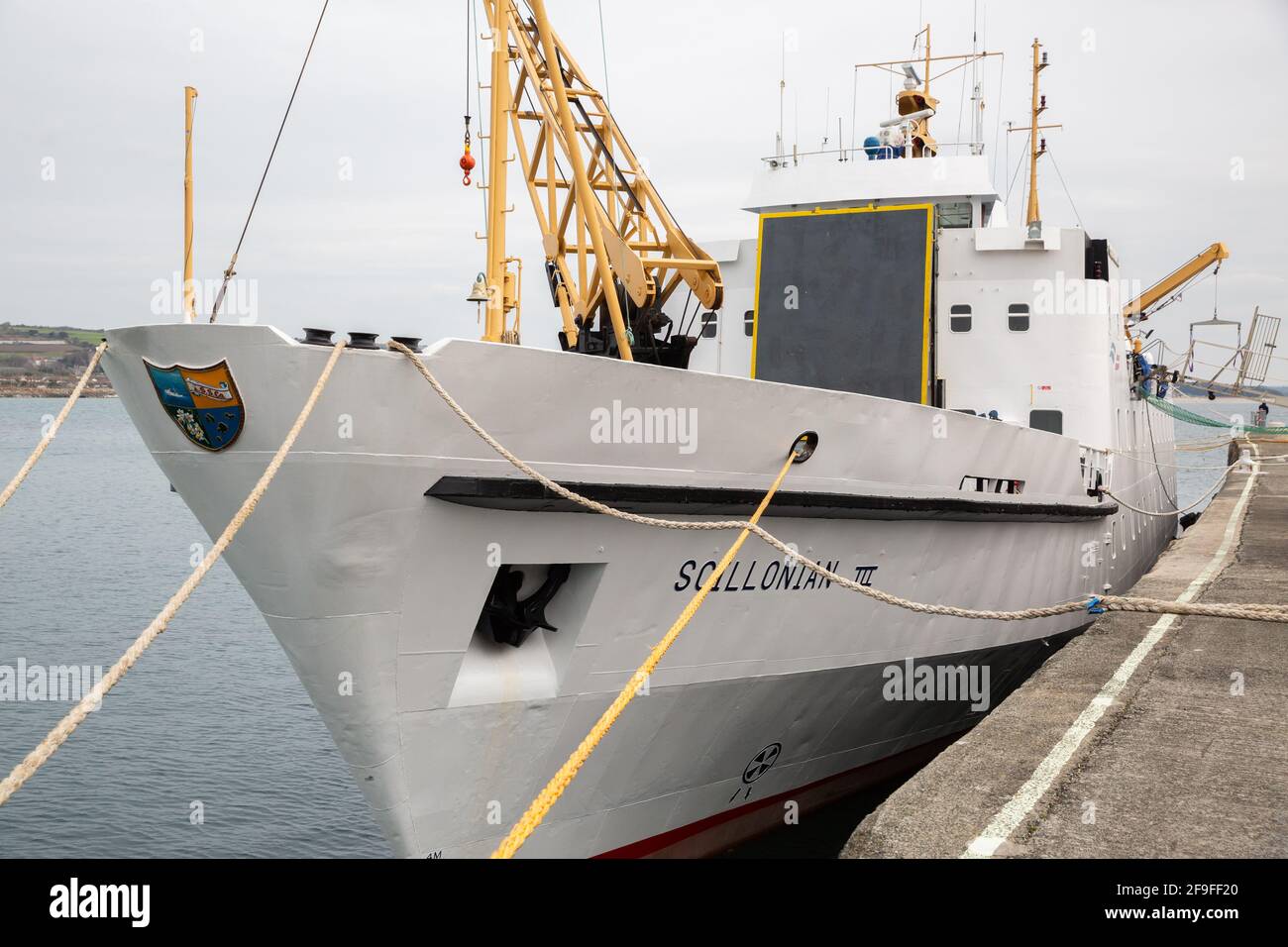 RMV Scillonian liegt in Penzance, Cornwall, Großbritannien Stockfoto