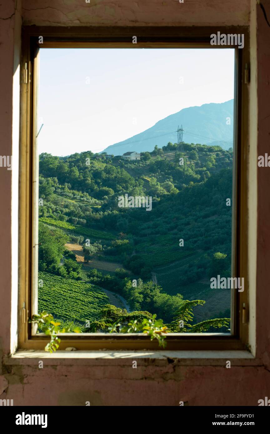 Castelpogo, Kampanien, Italien - 26. Juli 2020: Castelpogo, ein kleines Dorf in der Nähe von Benevento Stockfoto