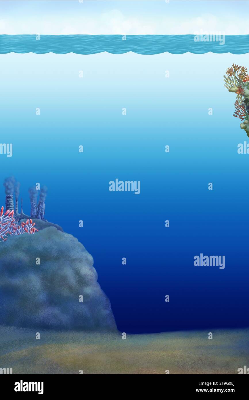 Illustration der Unterwasserlandschaft Stockfoto