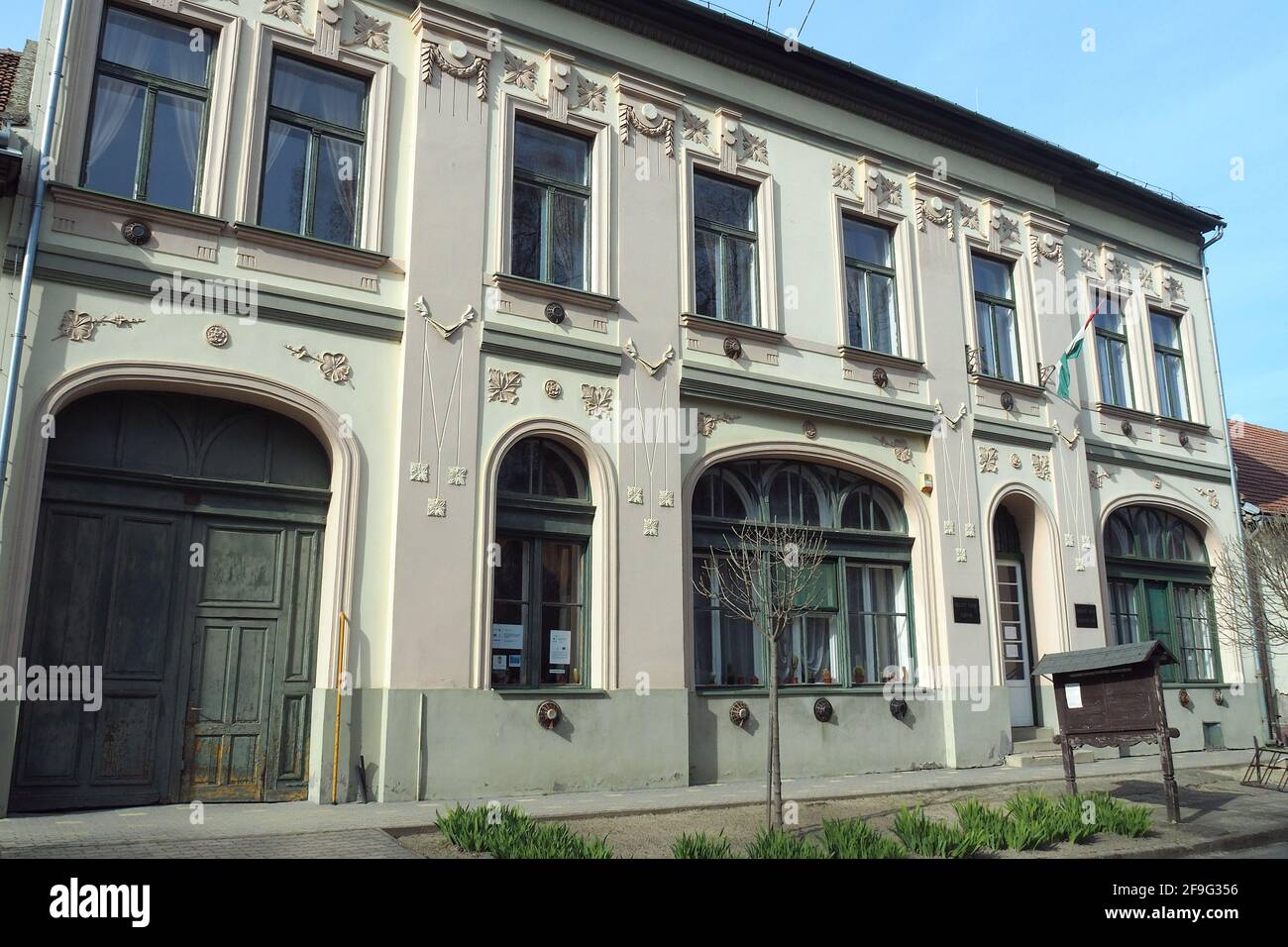 Mihály Vörösmarty Stadtbibliothek, Bácsalmás, Kreis Bács-Kiskun, Ungarn, Magyarország, Europa Stockfoto