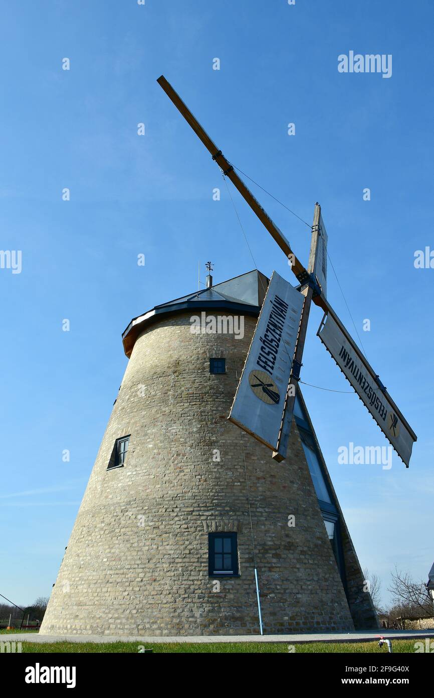 Alte Windmühle, Felsőszentiván, Kreis Bács-Kiskun, Ungarn, Magyarország, Europa Stockfoto