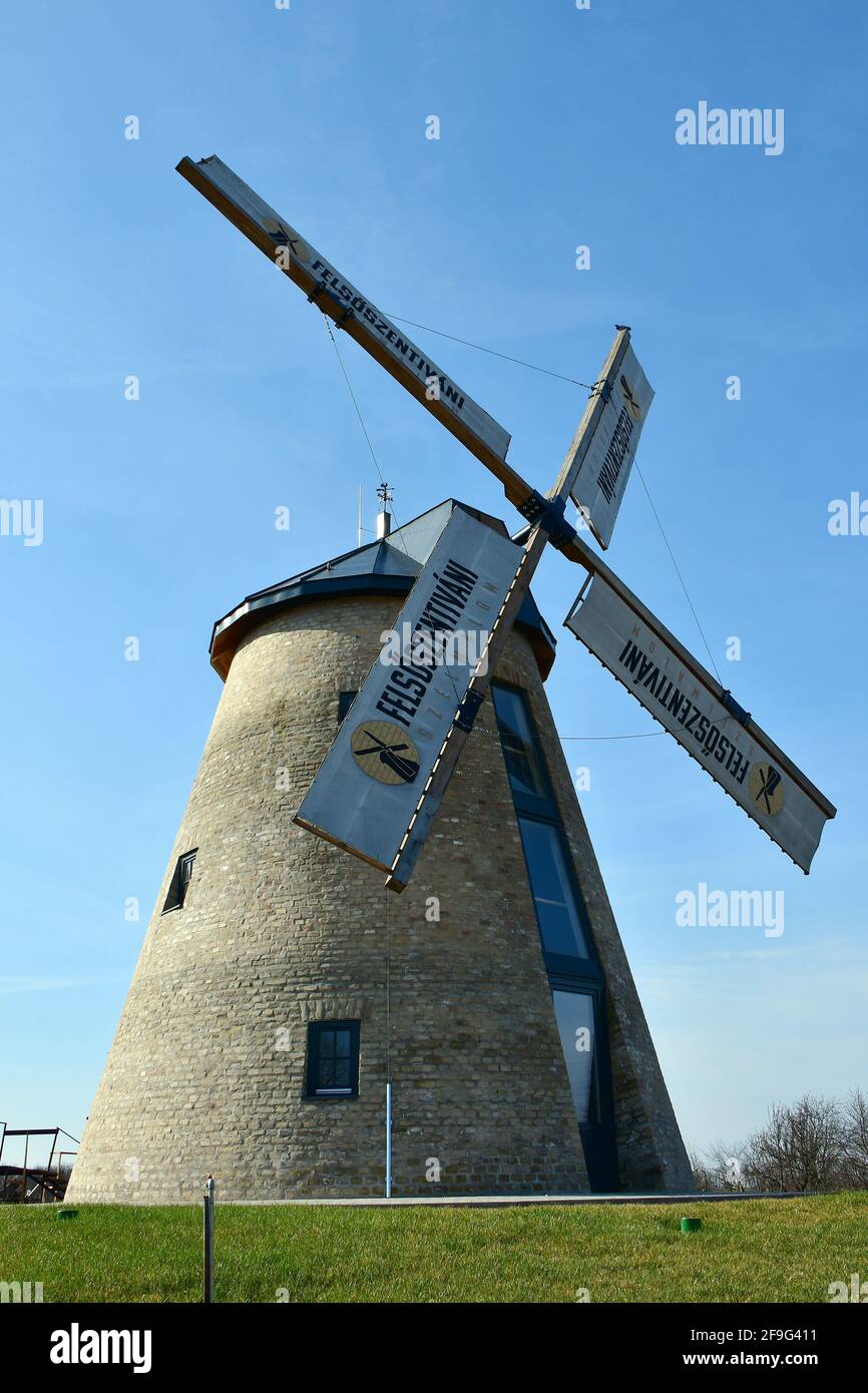 Alte Windmühle, Felsőszentiván, Kreis Bács-Kiskun, Ungarn, Magyarország, Europa Stockfoto