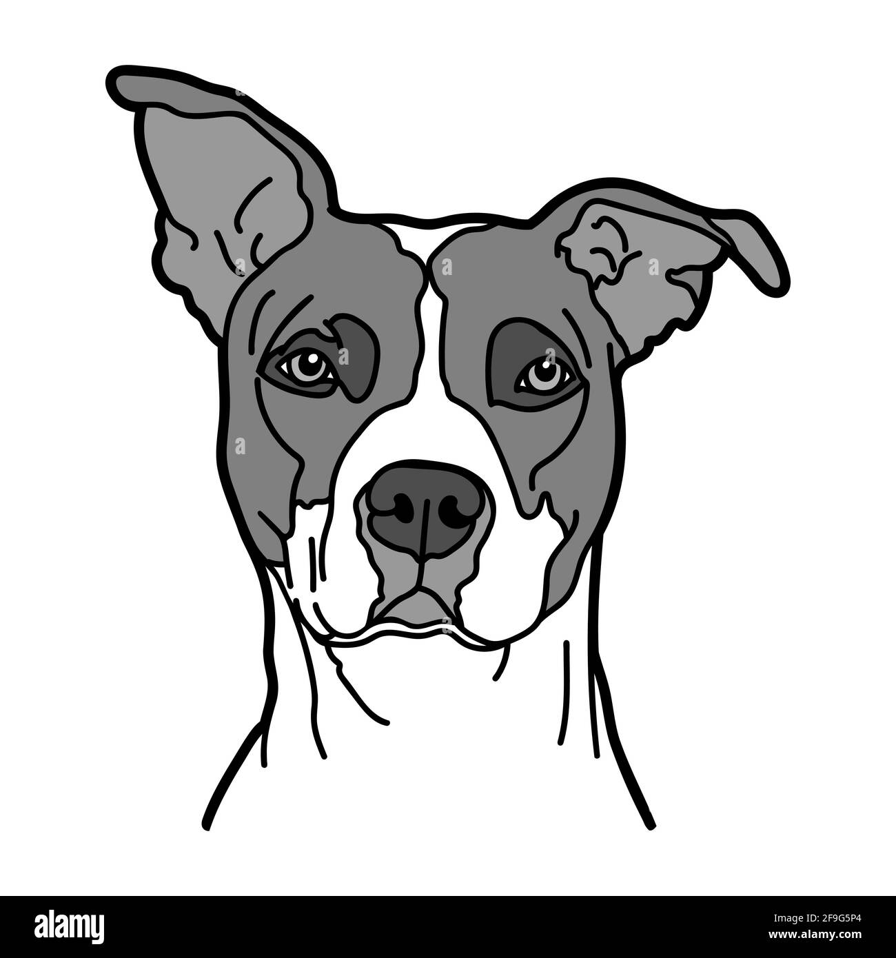 Amerikanischer Pitbull Terrier Hund, Vektorgrafik. Stock Vektor