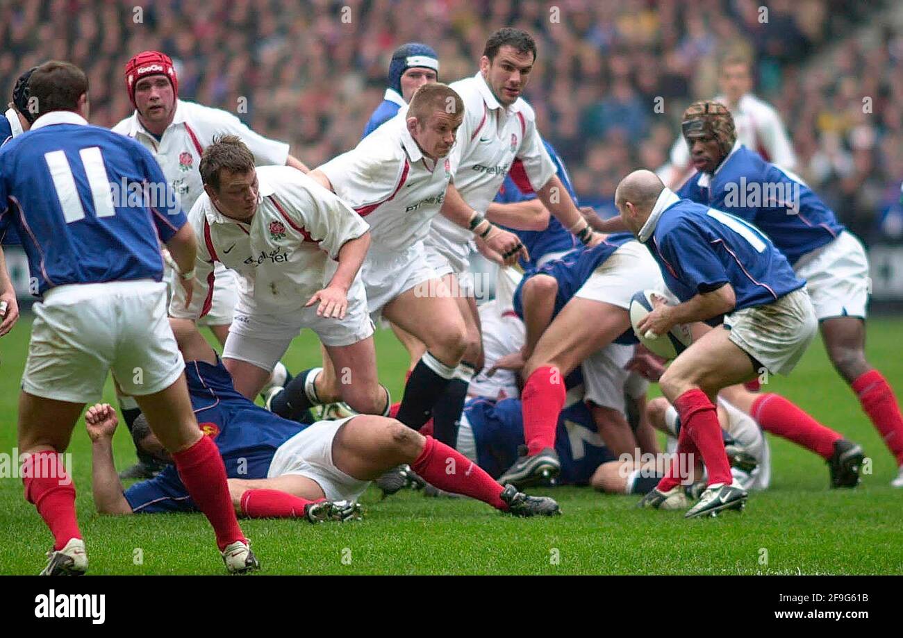 SECHS NATIONEN FRANKREICH V ENGLAND 2/3/2002 BILD DAVID ASHDOWN.RUGBY Stockfoto