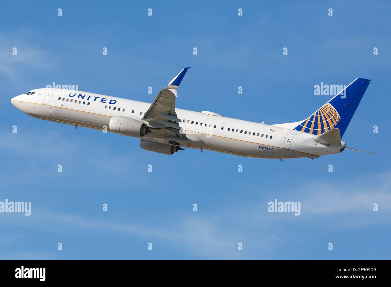 Los Angeles, USA - 22. Februar 2016: United Airlines Boeing 737-900 am Flughafen Los Angeles (LAX) in den USA. Boeing ist ein Flugzeughersteller mit Sitz Stockfoto