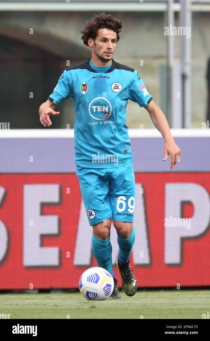 Luca Vignali von Spezia während des italienischen Fußballmatches der Serie A des FC Bologna im Renato Dall'Ara-Stadion in Bologna, Italien, 18. April 2021. Ph. Michele Nucci/LM Stockfoto