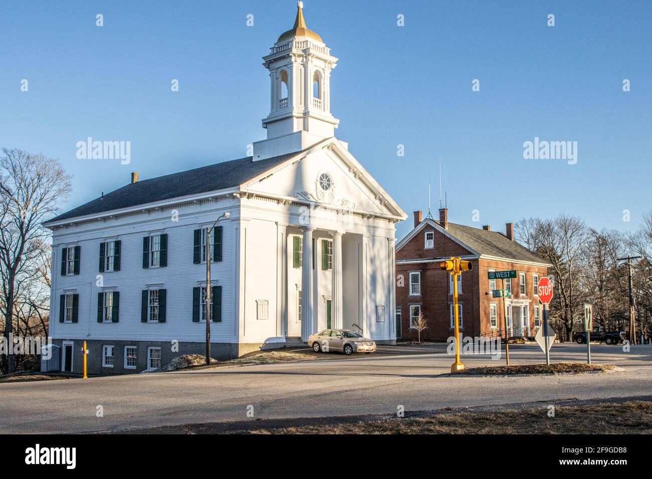 Meeting House in Petersham, Massachusetts, auf der Town Common Stockfoto