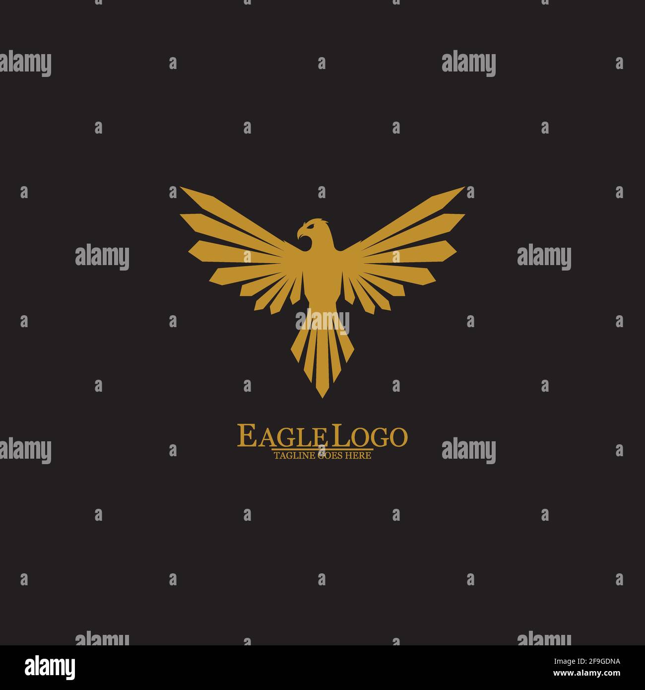 Steinadler mit schwarzem Hintergrund, Vektor, Abbildung Stock Vektor