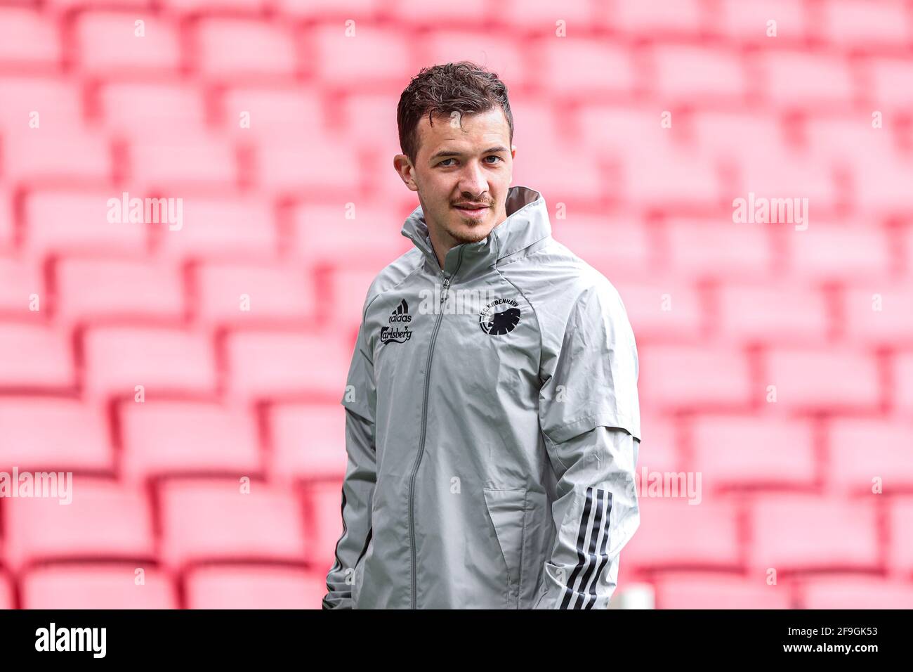 Kopenhagen, Dänemark. April 2021. Karlo Bartolec (17) vom FC Kopenhagen vor dem 3F Superliga-Spiel zwischen dem FC Kopenhagen und dem FC Nordsjaelland in Parken in Kopenhagen. (Foto: Gonzales Photo/Alamy Live News Stockfoto