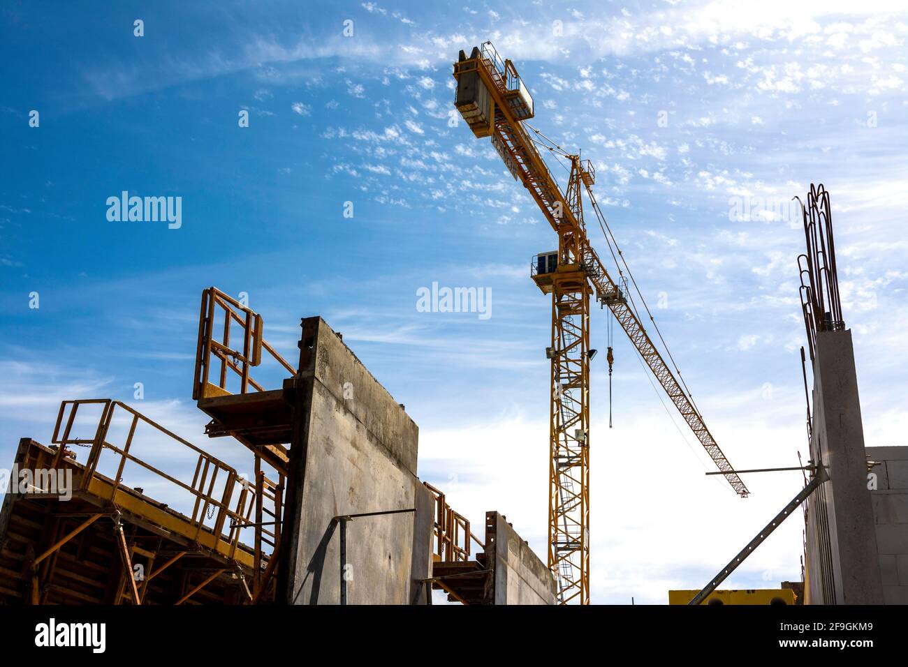 Baukran auf einer Baustelle, Frankreich Stockfoto