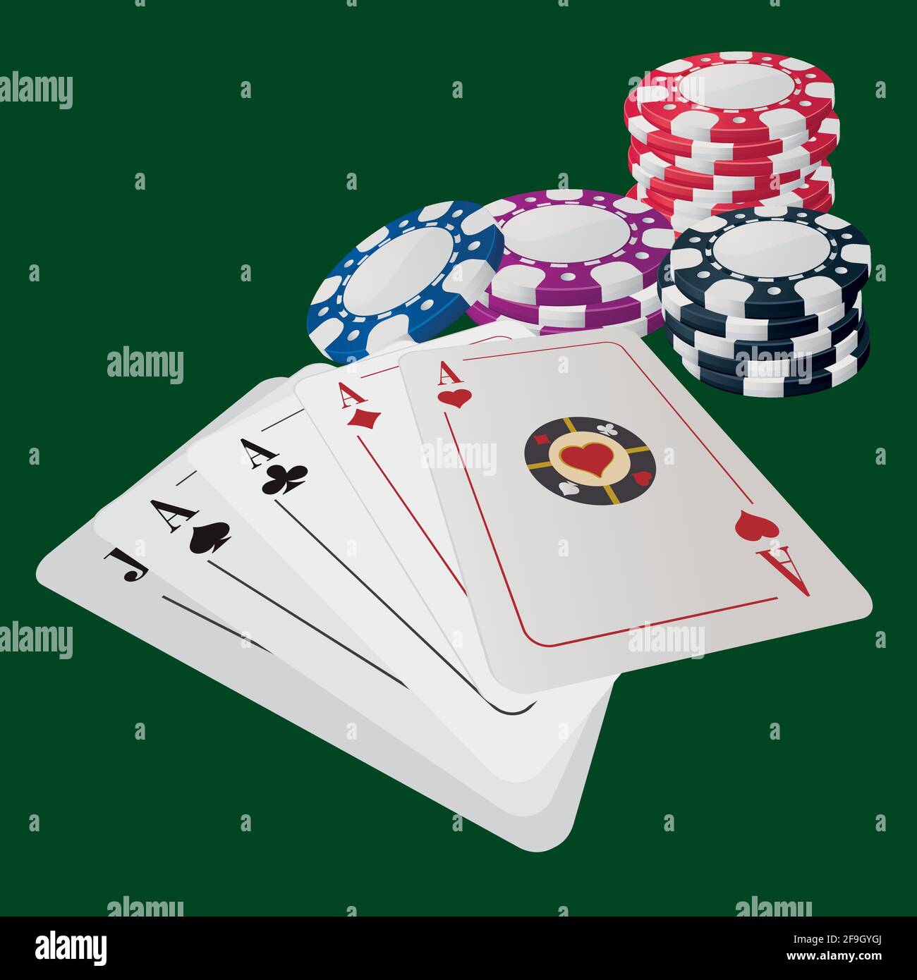 Aces Poker Karten Spiel Vorlage Stock Vektor